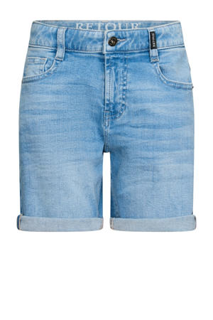 denim relaxed short light blue denim