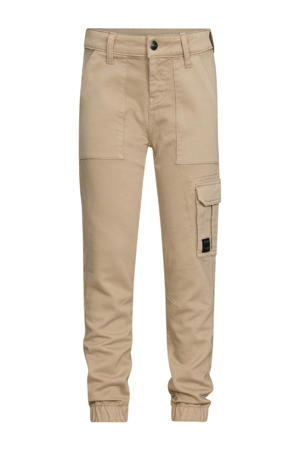 straight casual broek zand