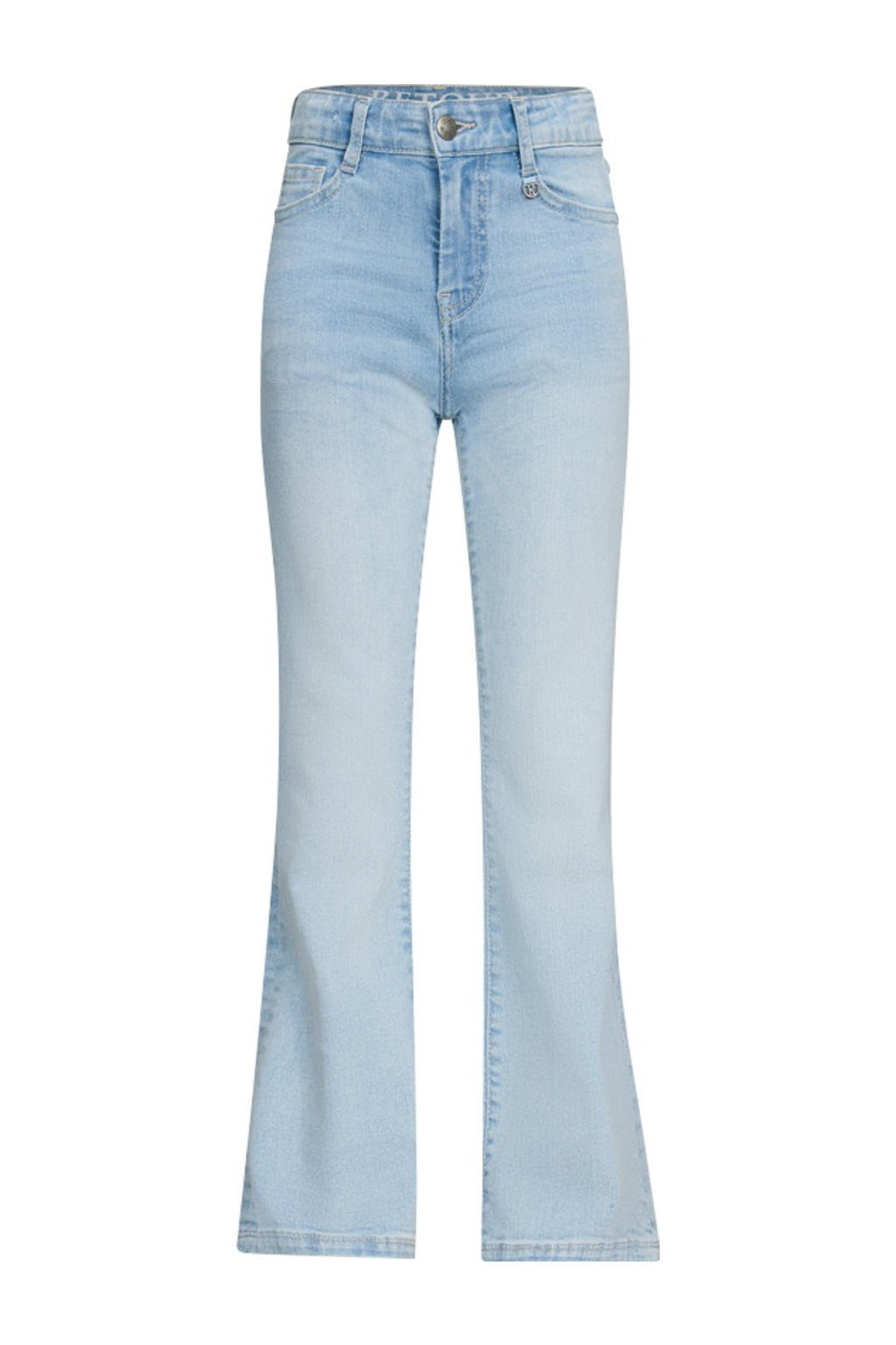 Light blue denim meisjes Retour Jeans flared jeans van stretchdenim met regular waist, rits- en knoopsluiting en effen