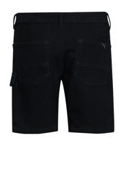 thumbnail: Zwarte jongens Retour Jeans straight cargo short van stretchkatoen met rits- en knoopsluiting en effen