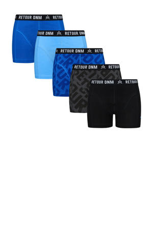   boxershort - set van 5 kobaltblauw/zwart/lichtblauw