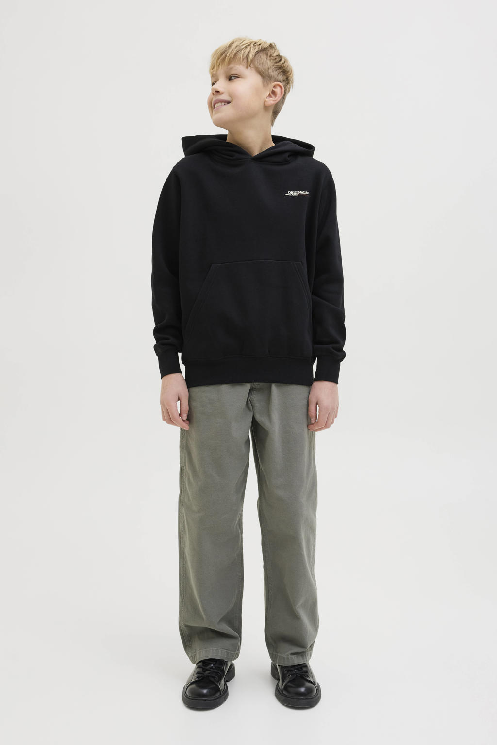 JACK & JONES JUNIOR hoodie met backprint zwart