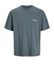 thumbnail: Grijze jongens JACK & JONES JUNIOR T-shirt van katoen met backprint, korte mouwen en ronde hals