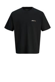 thumbnail: Zwarte jongens JACK & JONES JUNIOR T-shirt van katoen met effen, korte mouwen en ronde hals