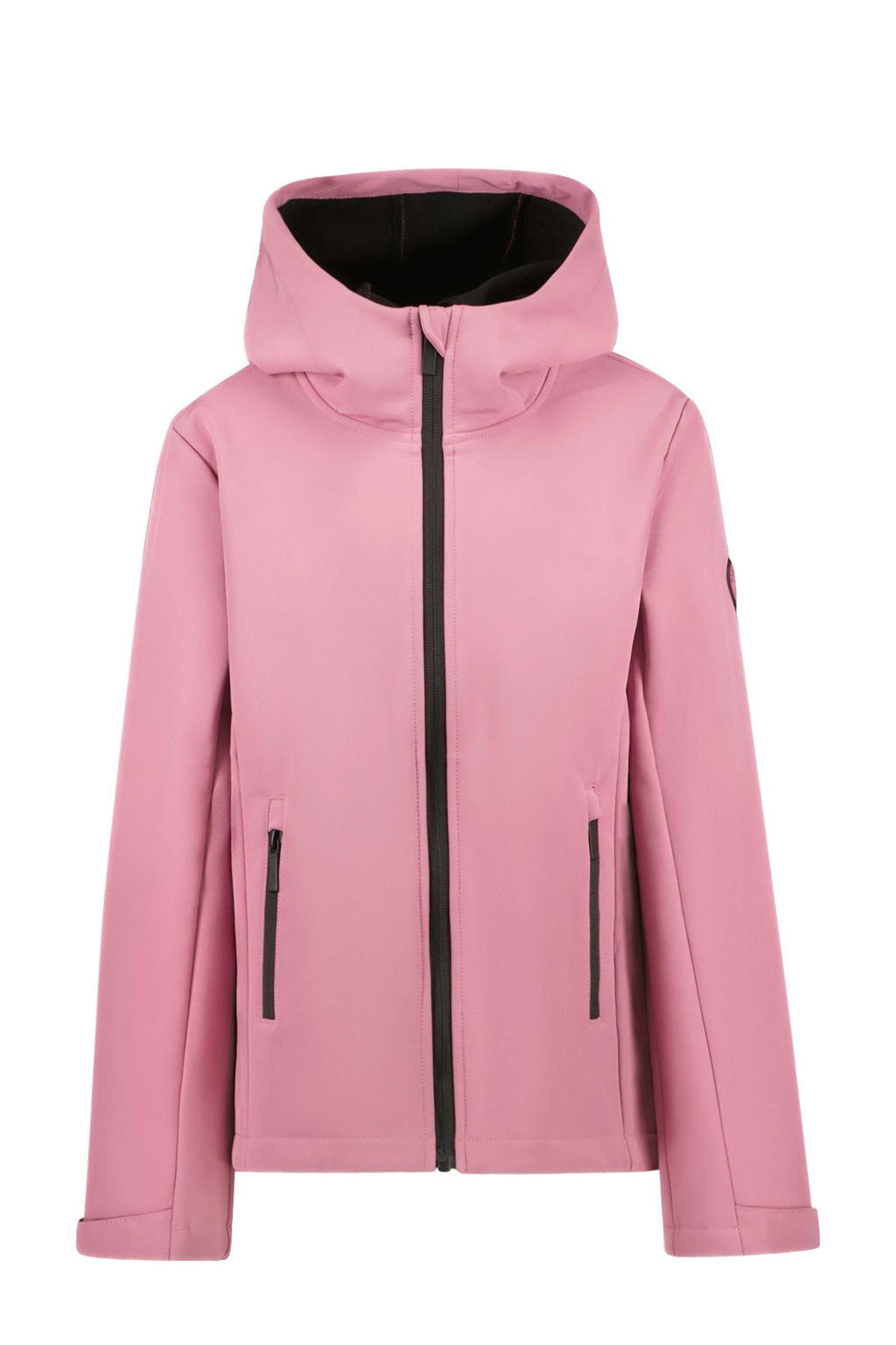 Rode meisjes Cars softshell jas van polyamide met effen, lange mouwen, capuchon en ritssluiting