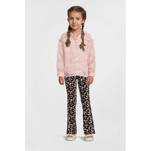 Cars flared broek zwart Meisjes Katoen Bloemen