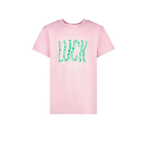 Cars T-shirt roze Meisjes Katoen Ronde hals Tekst - maat 116 afbeelding