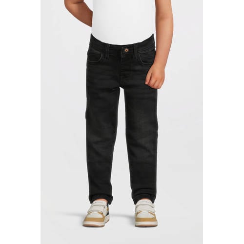 Little Cars high waist regular fit jeans zwart Jongens Stretchkatoen Effen