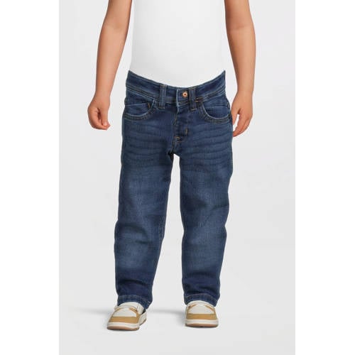 Little Cars high waist regular fit jeans medium blue denim Blauw Jongens Stretchkatoen