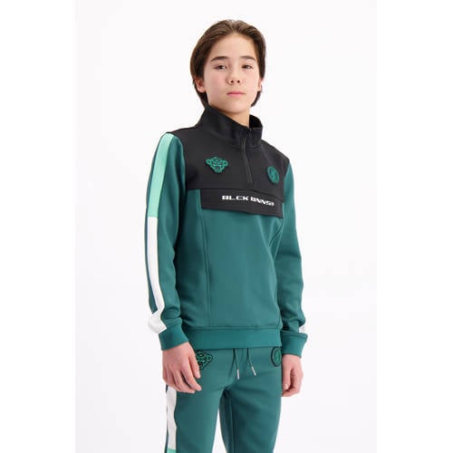 BLACK BANANAS sweater groen Jongens Polyester Opstaande kraag Effen