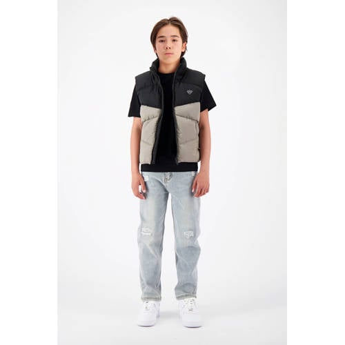 BLACK BANANAS bodywarmer zwart Jongens Polyester Opstaande kraag Meerkleurig