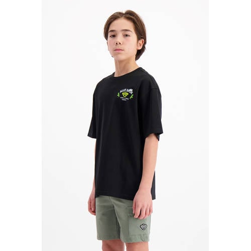 BLACK BANANAS T-shirt zwart Jongens Stretchkatoen Ronde hals Backprint