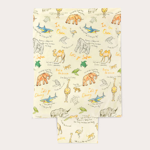 NOUS Kids katoenen dekbedovertrek ledikant (100x135 cm) Multi Dierenprint