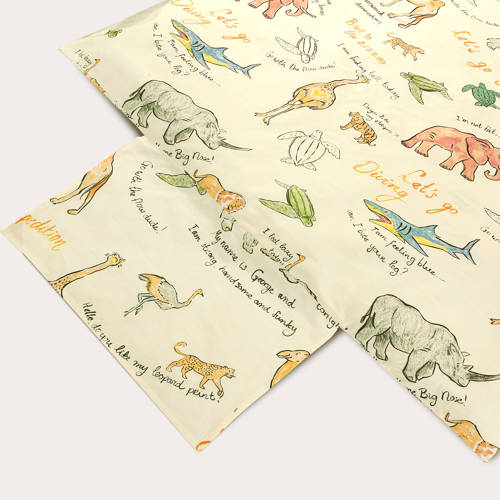 NOUS Kids katoenen dekbedovertrek ledikant (100x135 cm) Multi Dierenprint