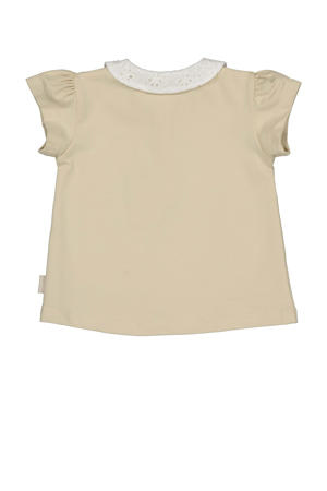 t-shirt beige broderie