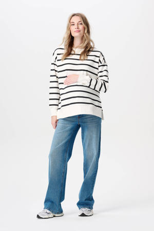 high waist zwangerschapskleding wide leg jeans blauw