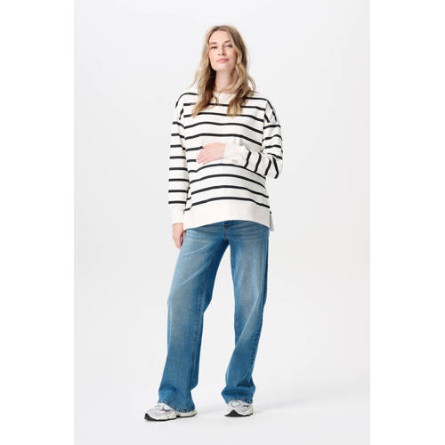 Noppies maternity high waist zwangerschapskleding wide leg jeans blauw Dames Denim - maat 33 afbeelding