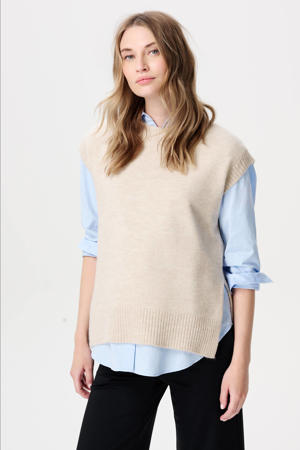 zwangerschaps spencer beige fijn gebreid
