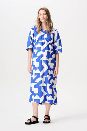 zwangerschaps- en voedings blousejurk blauw