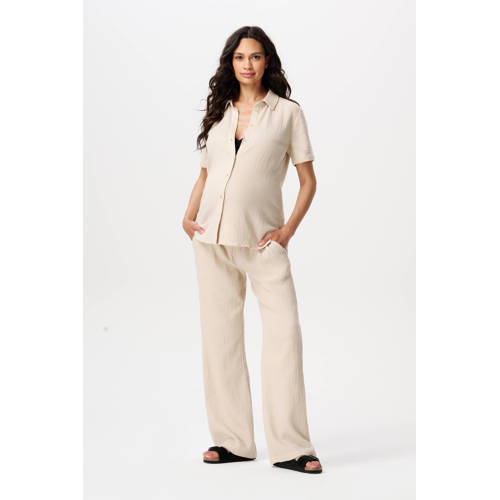 Noppies maternity straight regular waist zwangerschaps broek beige Dames Katoen