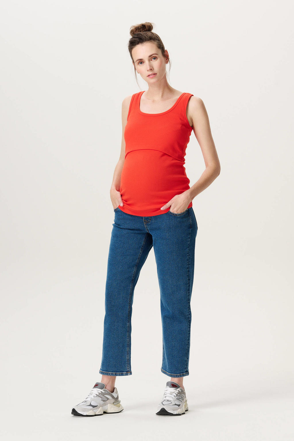 Noppies maternity zwangerschaps- en voedings mouwloze top rood