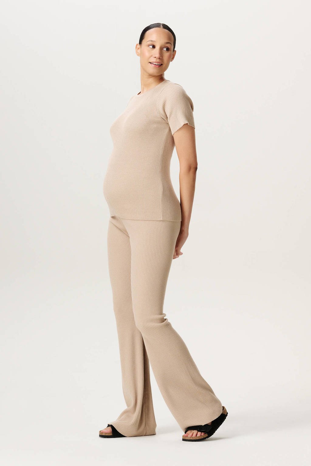 Noppies maternity flared high waist zwangerschaps legging beige
