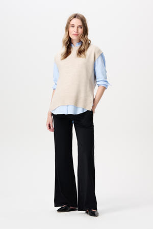 wide leg high waist zwangerschaps casual broek zwart