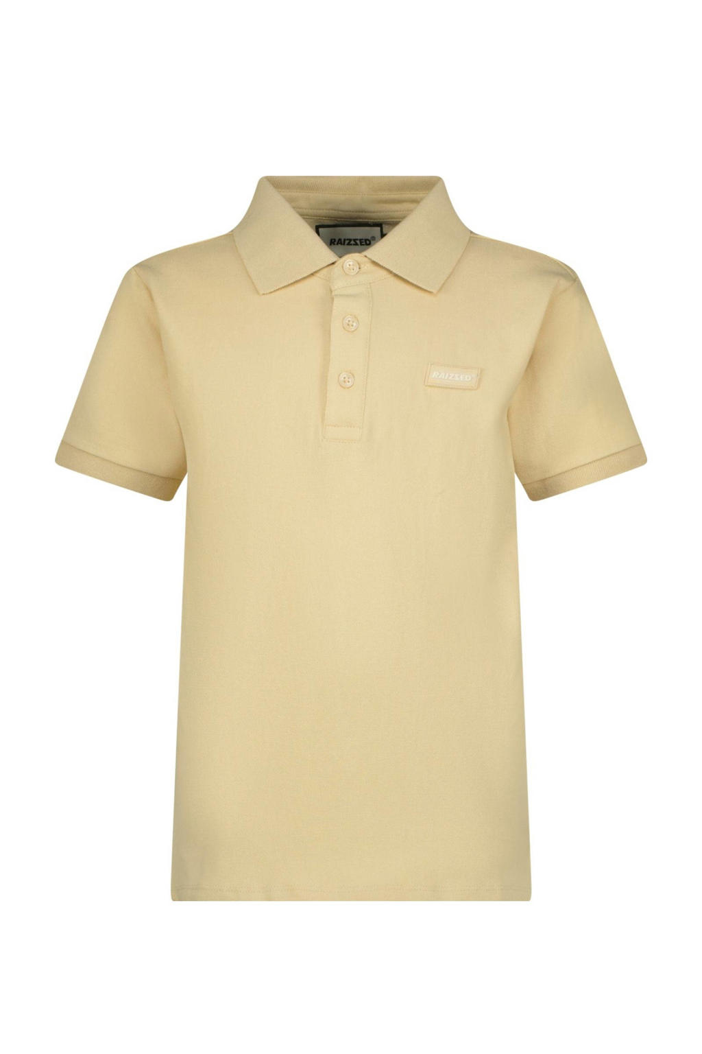 Beige jongens Raizzed polo van stretchkatoen met effen, korte mouwen en knoopsluiting