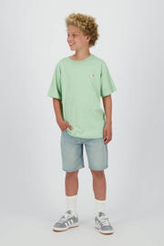 thumbnail: Light blue denim jongens Raizzed regular short van denim met rits- en knoopsluiting en effen