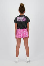 thumbnail: Roze en beige meisjes Raizzed loose casual short van viscose met regular waist, elastische tailleband en bloemenprint