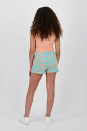 thumbnail: Aqua en zalmkleurige meisjes Raizzed relaxed casual short van stretchkatoen met regular waist en elastische tailleband met koord