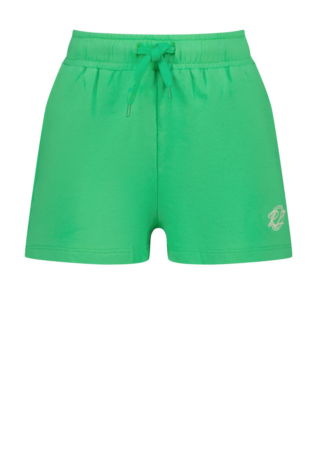 Groene meisjes Raizzed relaxed sweatshort met regular waist, elastische tailleband met koord en effen
