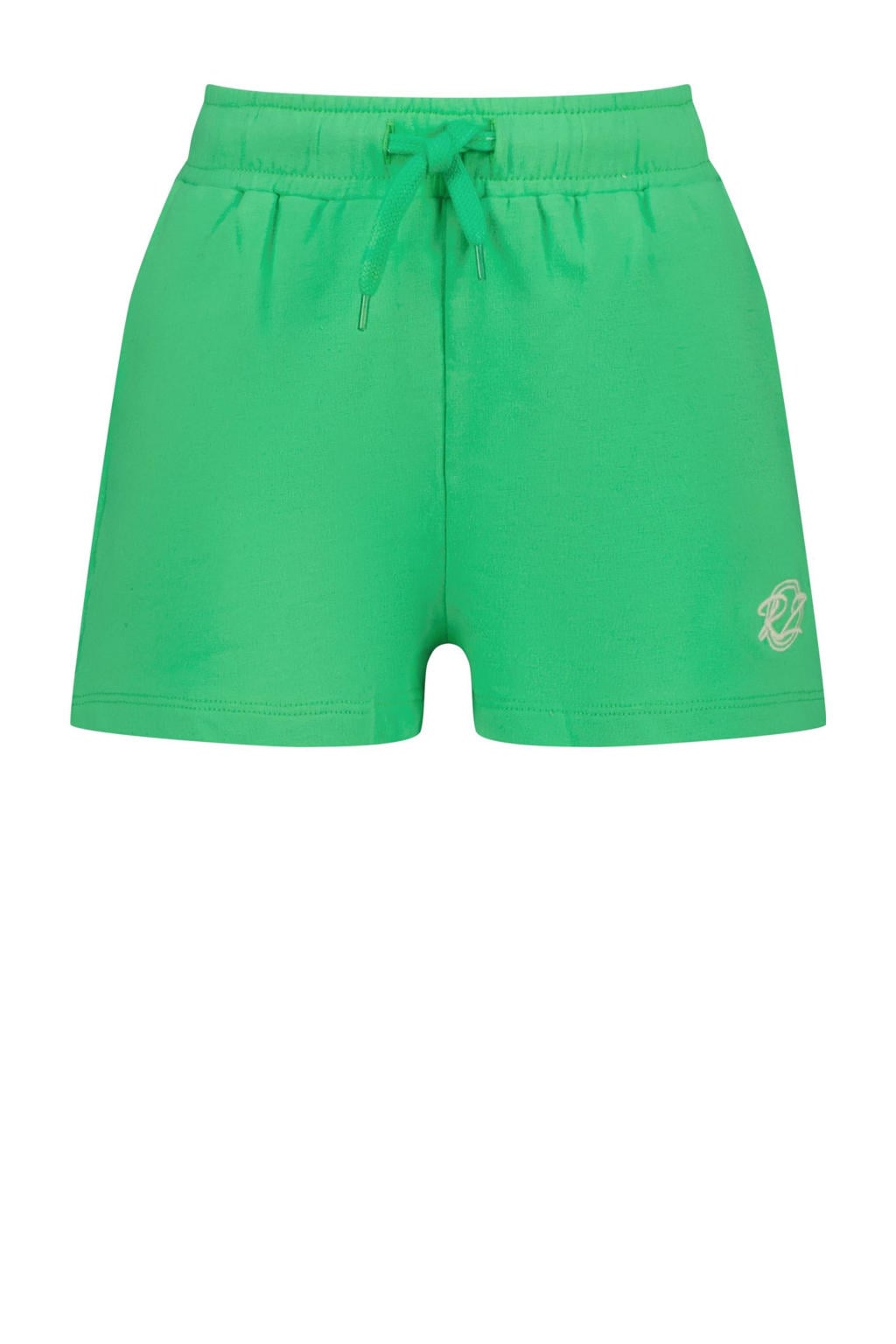 Groene meisjes Raizzed relaxed sweatshort met regular waist, elastische tailleband met koord en effen
