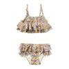 Salted Stories bikini met ruches ecru/blauw/roze