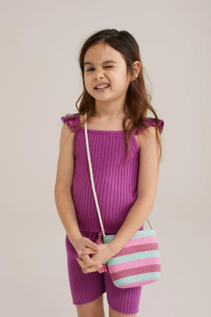 straight casual short paars