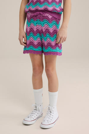 straight casual short paars