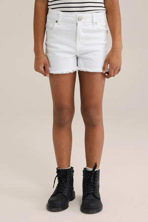 slim denim short wit