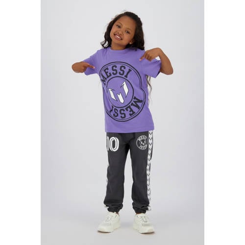 Messi T-shirt paars Jongens/Meisjes Polyester Ronde hals Logo