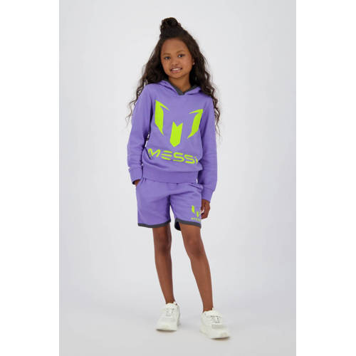 Messi relaxed sweatshort paars Korte broek Jongens/Meisjes Polyester Logo