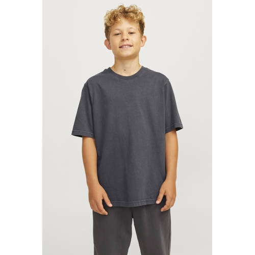 JACK & JONES JUNIOR T-shirt grijs Jongens Katoen Ronde hals Effen - maat 152 afbeelding