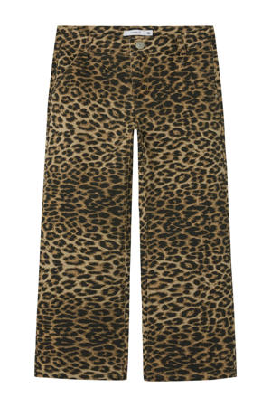wide leg casual broek bruin