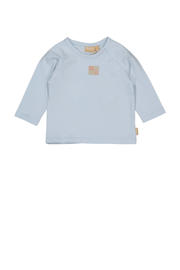 thumbnail: Lichtblauwe jongens Quapi Newborn longsleeve van stretchkatoen met printopdruk, lange mouwen, ronde hals en drukknoopsluiting