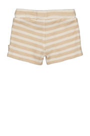 thumbnail: Beige en witte jongens Quapi Newborn regular casual shorts van katoen met elastische tailleband met koord en strepenprint