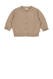 thumbnail: Beige jongens Quapi Newborn gebreid vest van katoen met effen, lange mouwen, ronde hals en knoopsluiting