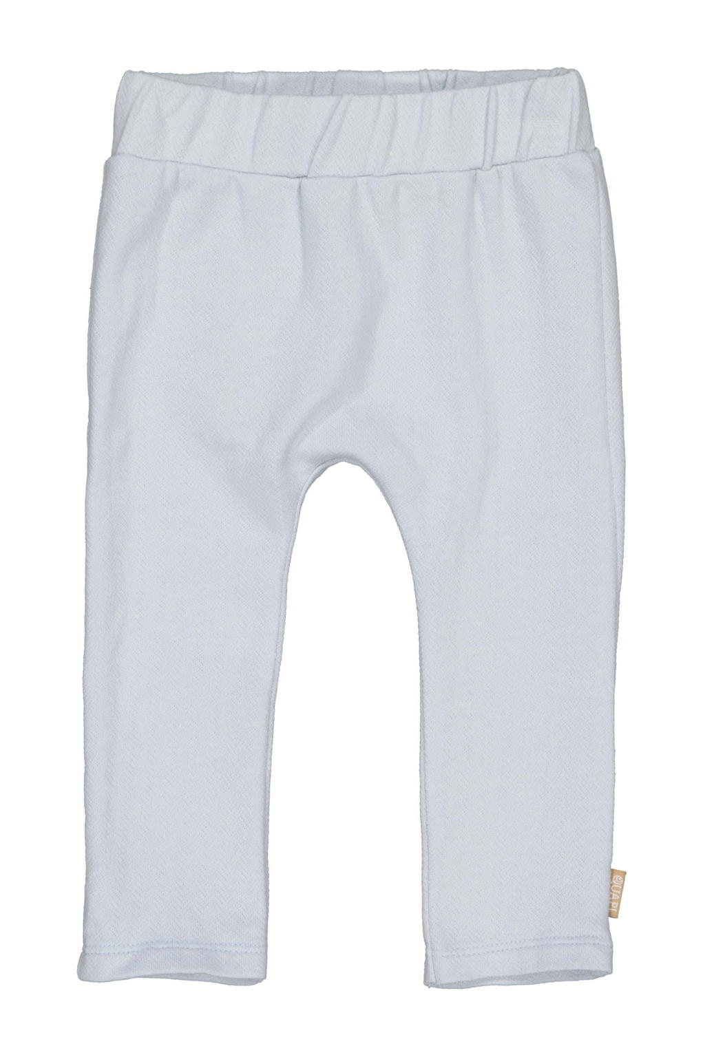 Lichtblauwe jongens Quapi Newborn regular babybroek van katoen met elastische tailleband en effen