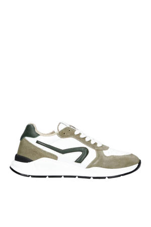   suède sneakers bruin/wit