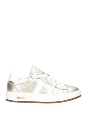 leren sneakers goud