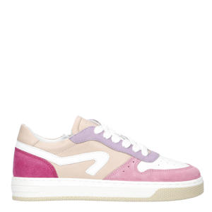 leren sneakers roze