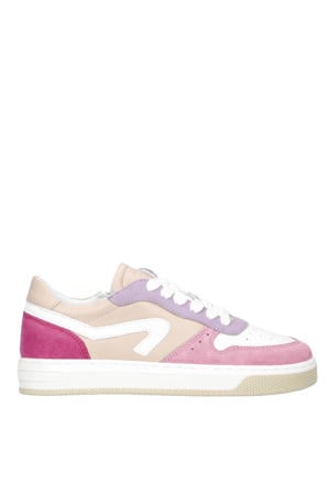 leren sneakers roze