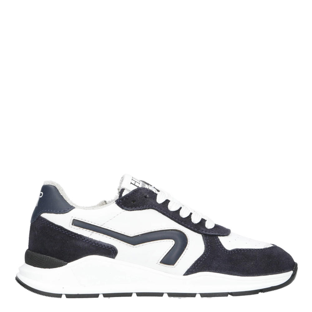 Wit en zwarte jongens Hip leren sneakers met veters